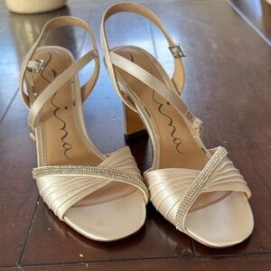 Nina Women's Strappy Cream Heels